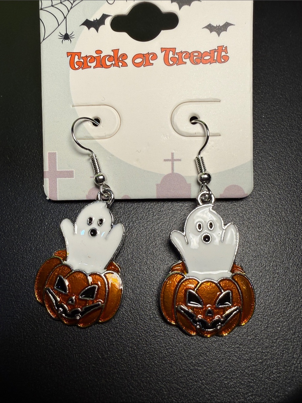 ghost/pumpkin earrings